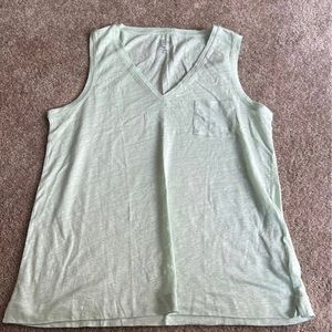 Jcrew Green linen Tank Top; size L; never worn